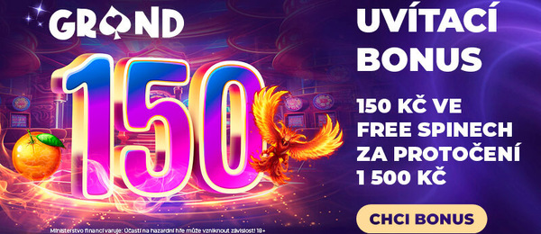 150 free spinů za registraci u Grandwinu