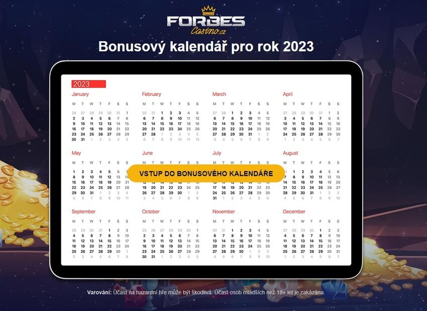 Bonusový kalendář Forbes casina pro leden 2023.