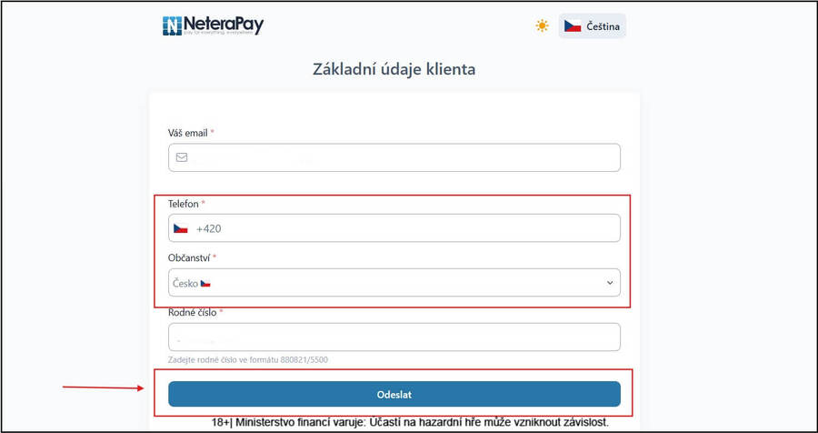 NeteraPay registrace