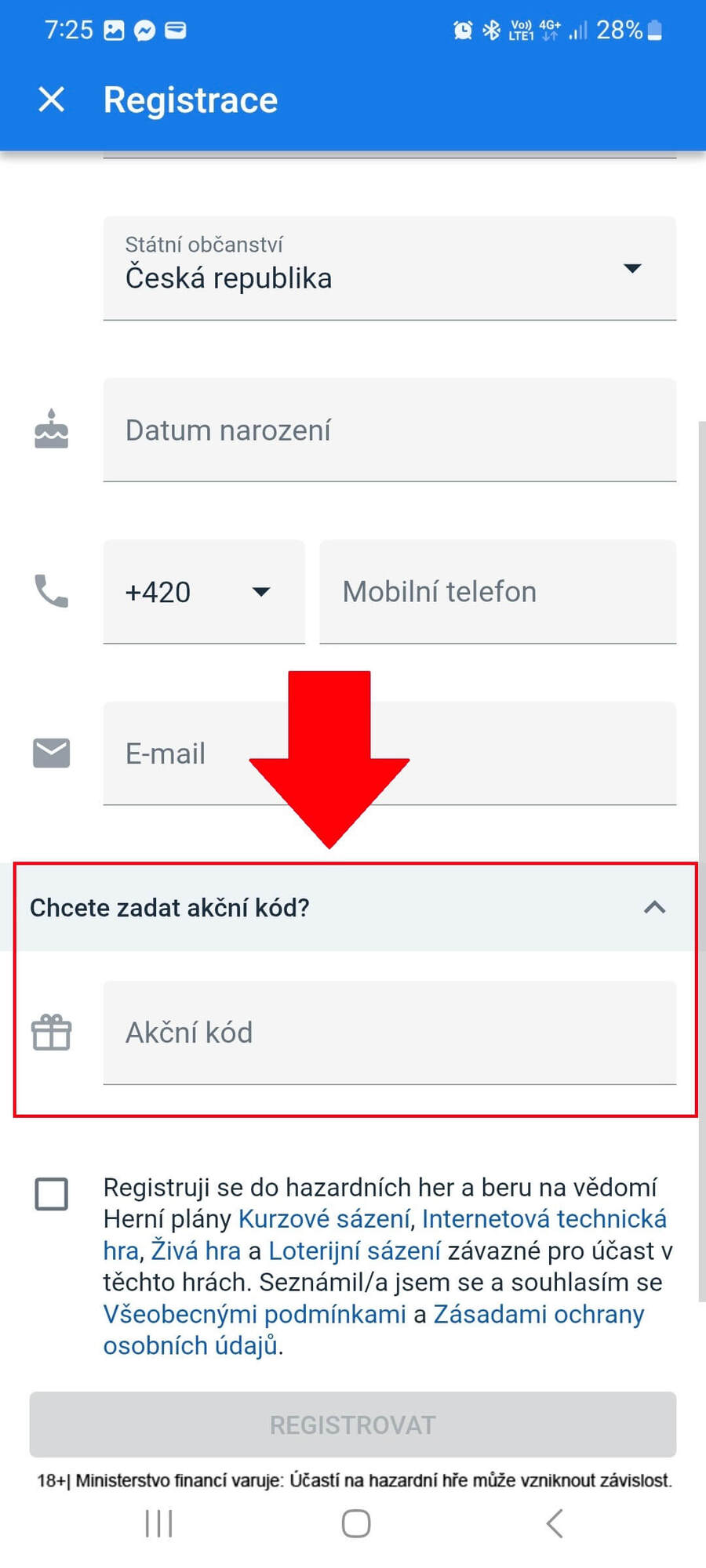 Tipsport akční kód a kam ho vložit