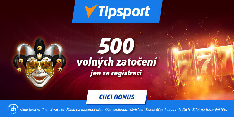 Získejte 500 free spinů a&nbsp;500&nbsp;Kč zdarma od Tipsportu