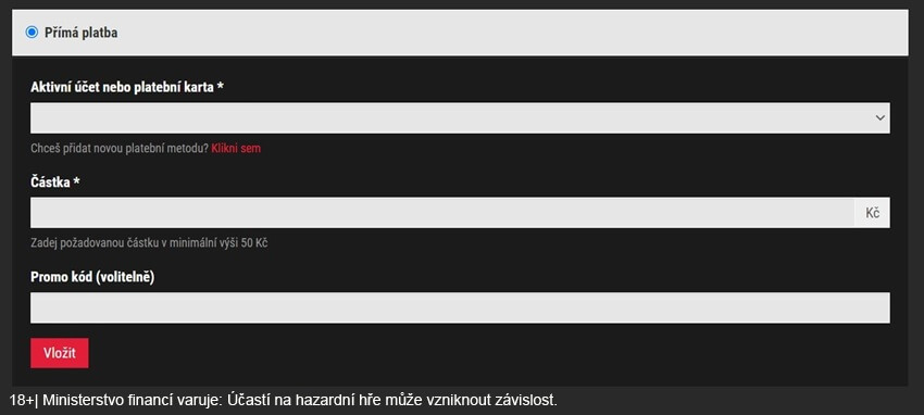 Kam zadat promo kód v SYNOT TIP casinu