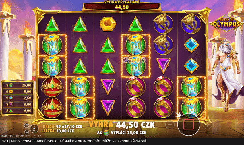 Gates of Olympus je vysoce volatilní automat od Pragmatic Play