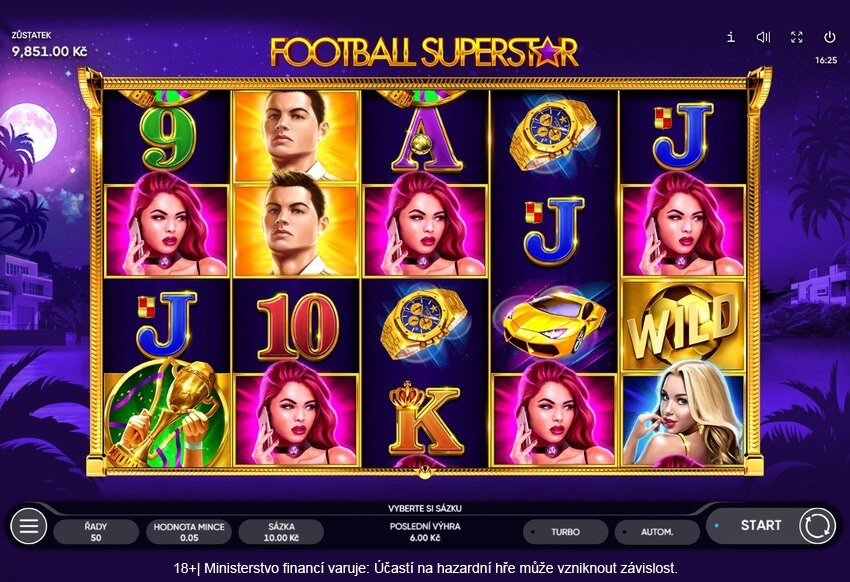 Zahrajte si zábavný automat Football Superstar.