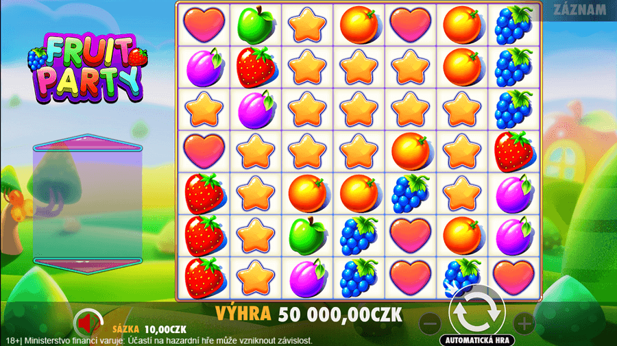 Výhra 50 000 Kč ve hře Fruit Party