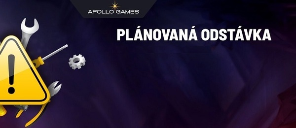 Ilustrační obrázek plánované odstávky v online casinu Apollo
