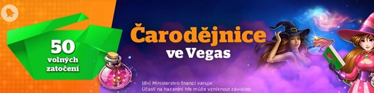 Čarodějnice ve Vegas s free spiny a turnajem o 100 000 Kč