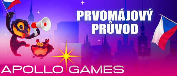 Prvomájový průvod v online casinu Apollo Games