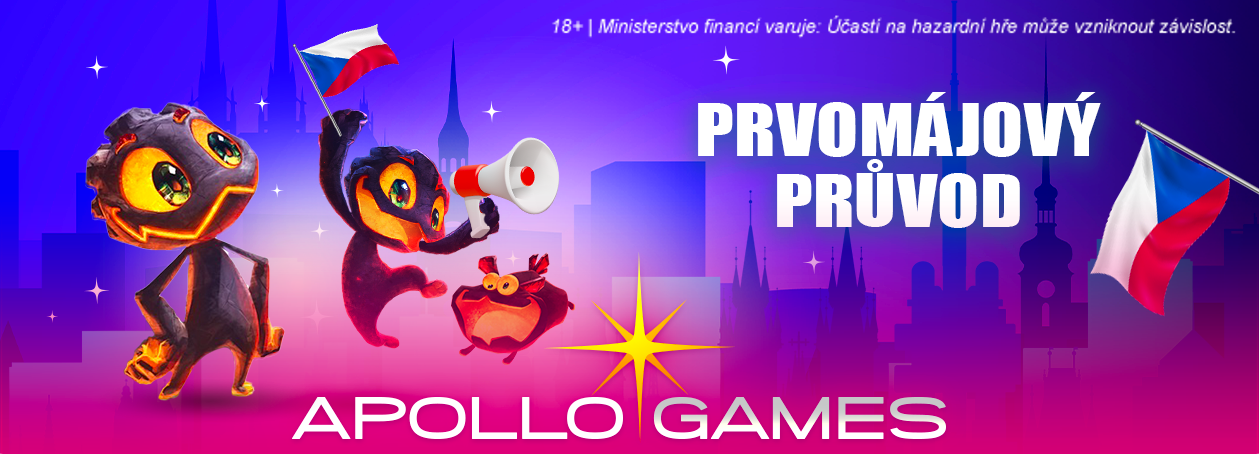 Prvomájový průvod v online casinu Apollo Games