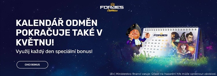 I na květen je ve Forbes casinu připraven bonusový kalendář