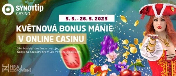 Získejte s květnovou bonus mánií od SYNOT TIP až 22 bonusů