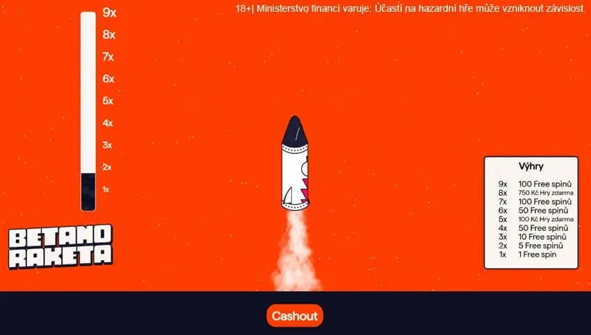 Betano Raketa s free spiny