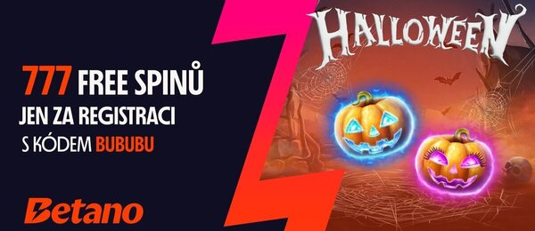 Do 31. října běží v Betanu registrační promo kód BUBUBU s odměnou 777 free spinů