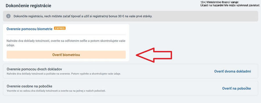 Registraci lze dokončit online (pomocí dokladů a&nbsp;povolení pobytu) nebo osobně na slovenské pobočce