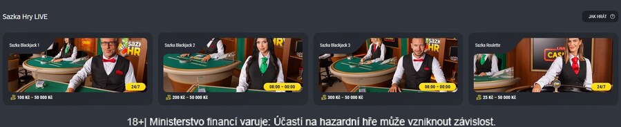 Sazka live casino