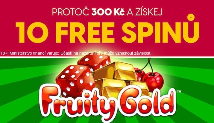 Užijte si 10 free spinů do hře Fruity Gold u casina LuckyBet