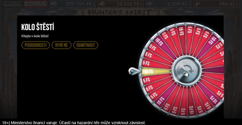 Vytočte si v&nbsp;kole štěstí od SYNOT TIP až 250 free spinů