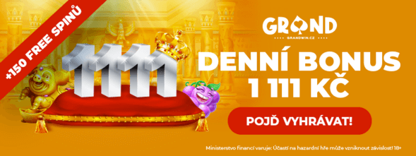 GrandWin denní bonus 1 111 Kč