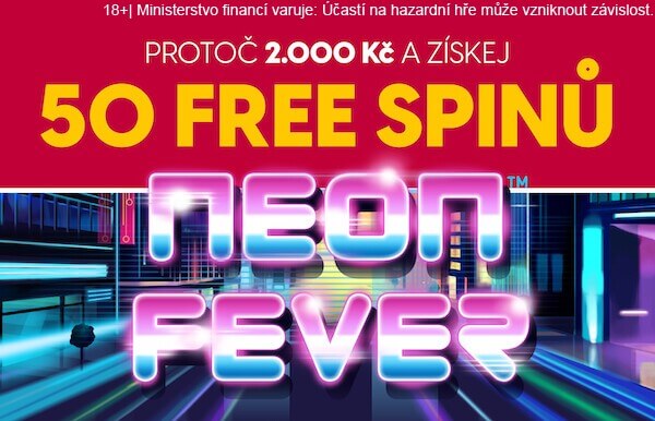 Přijďte si pro 50 free spinů do hry Neon Fever u LuckyBet casina