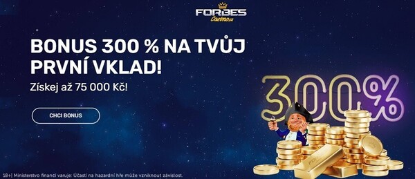 Forbes casino navyšuje vstupní bonus až na 75 000 Kč