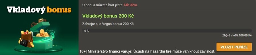 Využijte pouze dnes bonusovky ve Vegas ZDE