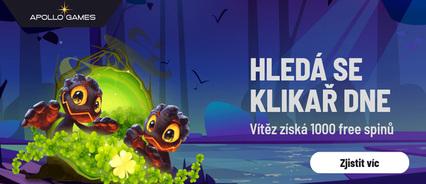 Klikař dne v Apollo Games casinu – 1 000 free spinů dne 11. 10. 2026