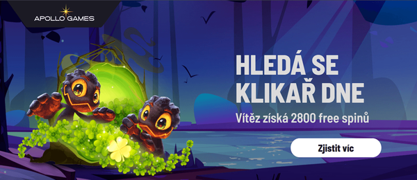 S Klikařem dne lze v Apollo casinu 29. 10. 2026 získat 2 800 free spinů