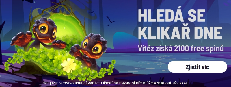 Akce Klikař dne aktuálně nabízí 2&nbsp;100 free spinů