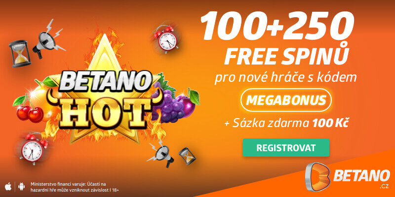 Získejte od Betana registrační bonus 350 free spinů