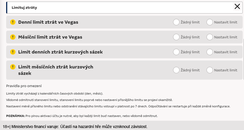 Nastavení herních a&nbsp;sebeomezujících limitů pro zodpovědné hraní v&nbsp;online casinu MerkurXtip