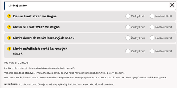 Nastavení herních limitů v online casinu Merkur