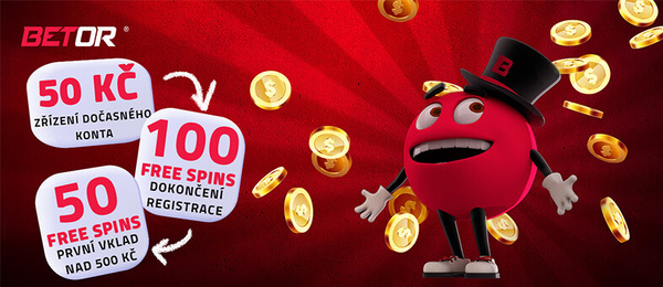 Betor casino: bonus 50 free spinů k prvnímu vkladu