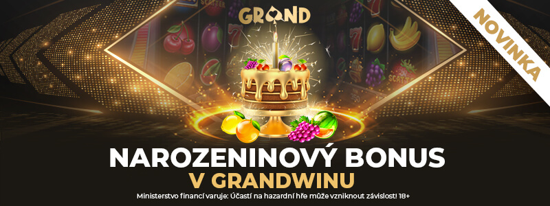 Narozeninový bonus online casina Grandwin