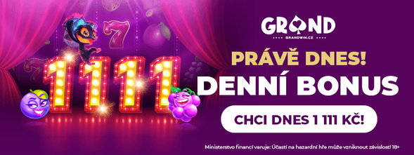 Zapojte se do hry o bonus 1 111 Kč v casinu GrandWin