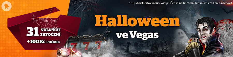 Halloween ve Vegas se sebou přinese 31 free spinů a 100 Kč bonus
