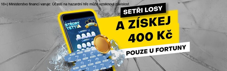 Bonus na stíracích losech u online casina Fortuna