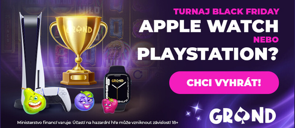 Black Friday turnaj v Grandwin casinu o PS 5 a Apple Watch 