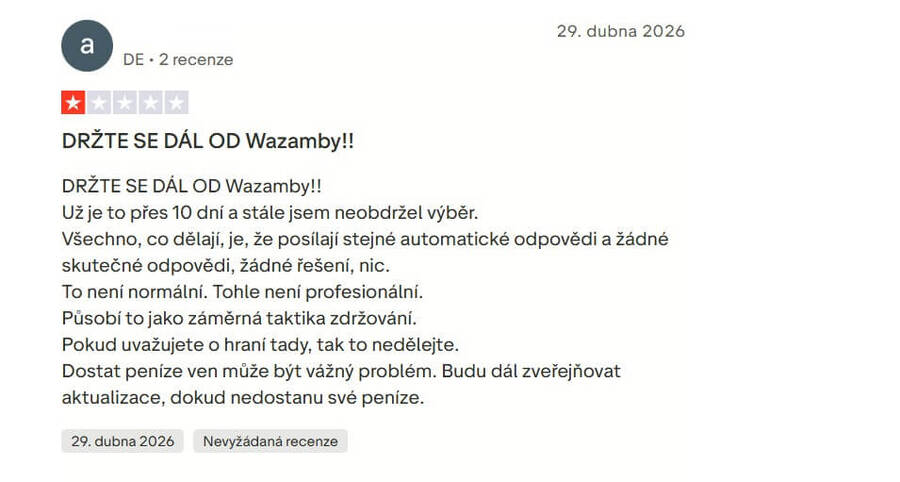 Wazamba recenze