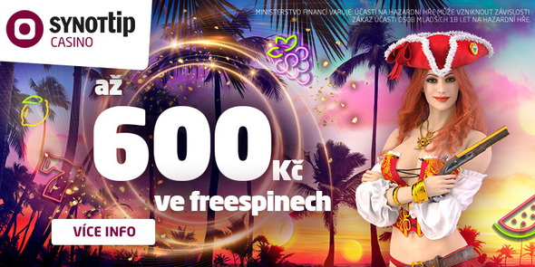 SYNOT TIP free spiny k prvnímu vkladu s promo kódem