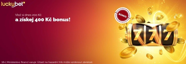 Získejte dnes bonus až 400 Kč v LuckyBet casinu.