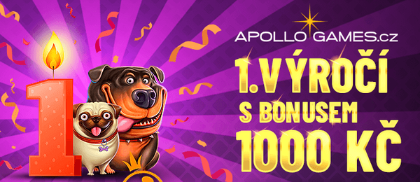 Bonus 1 000 Kč v online casinu Apollo Games