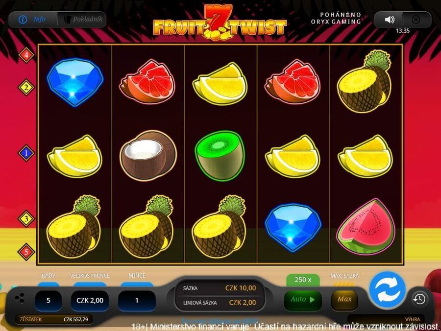 Výherní automat Fruit Twist od výrobce Bragg/Oryx Gaming