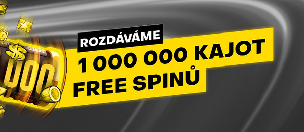 Fortuna rozdává 1 milion free spinů na sloty Kajot