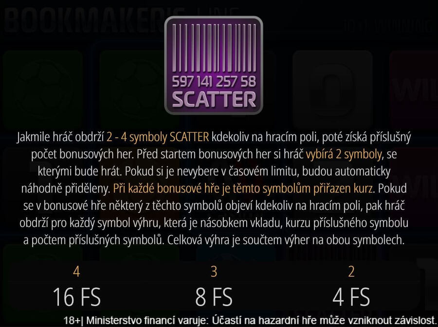 Scatter symbol na automatu Bookmaker&#039;s line