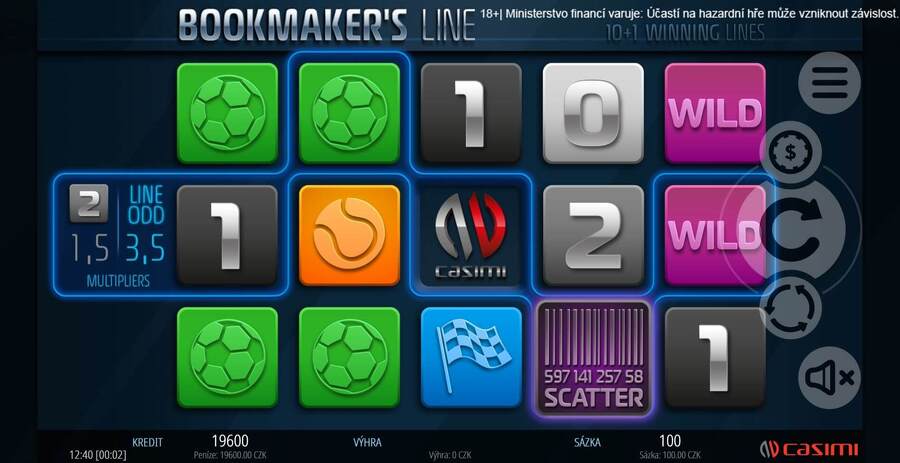 Bookmakers line – recenze výherního automatu