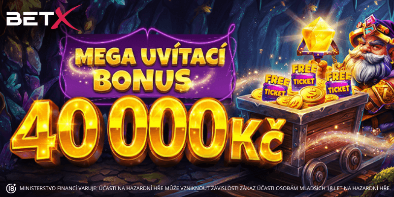 Získejte jako nový hráč u&nbsp;BetX až 40&nbsp;000&nbsp;Kč