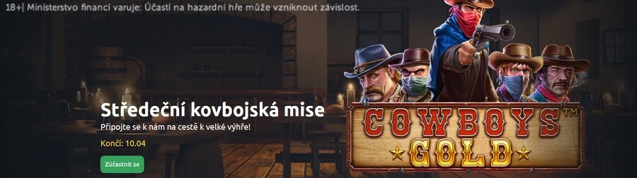 Středeční kovbojská mise s free spiny u Betana