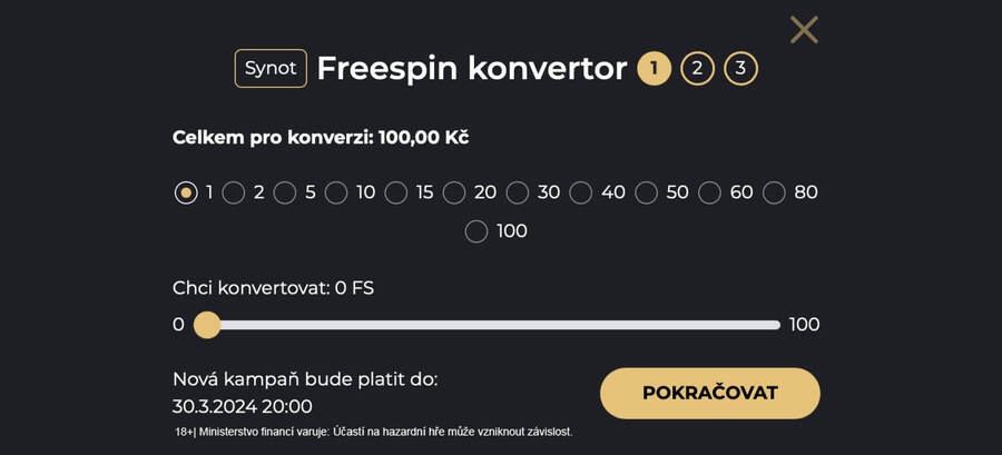 Jak funguje freespin konvertor v casinu Grandwin
