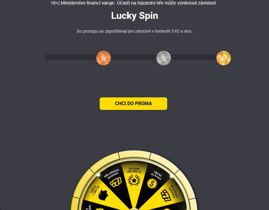 Odměny v&nbsp;Lucky Spinu u&nbsp;Fortuny