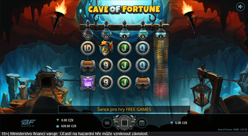 Hrací automat Cave of Fortune od BF Games v online casinu Fortuna